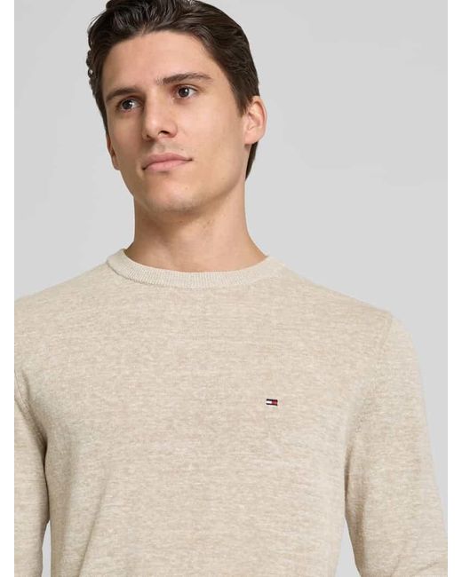 Tommy Hilfiger Strickpullover mit gerippten Abschlüssen in Natural für Herren
