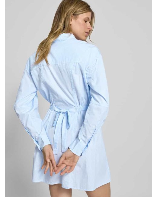 Tommy Hilfiger Blue Regular Fit Hemdblusenkleid aus reiner Baumwolle