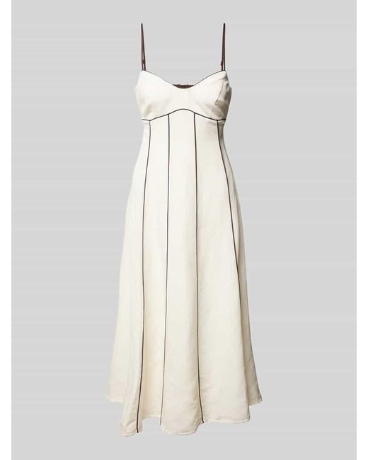 Forever New White Leinencocktailkleid Mit Spaghettiträgern