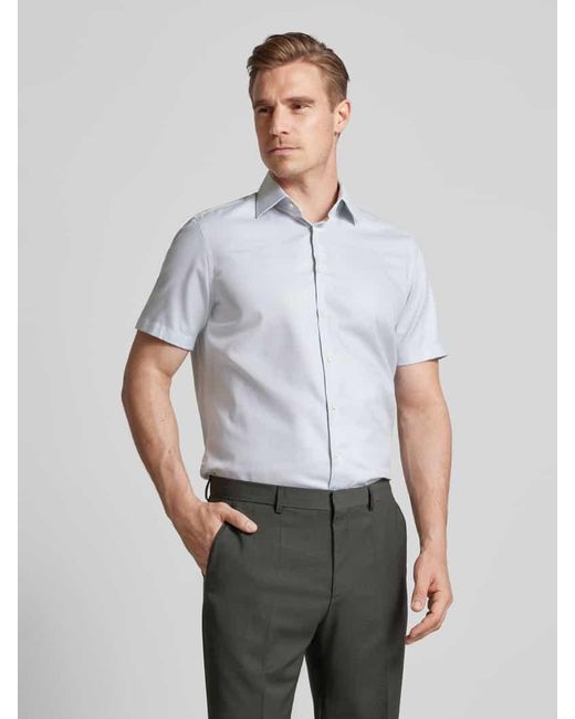 Christian Berg Men Regular Fit Business-Hemd mit fein strukturiertem Muster in White für Herren