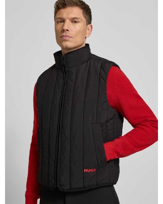HUGO Regular Fit Steppweste aus wasserabweisendem Material Modell 'BRENO2611' in Black für Herren