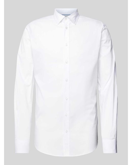 S.oliver Tailored Fit Zakelijk Overhemd Met Kentkraag in het White voor heren