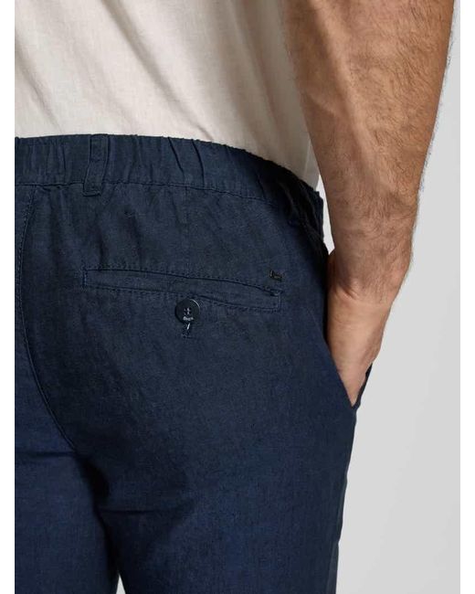 Brax Leinenhose mit Tunnelzug Modell 'FABIO JOK' in Blue für Herren
