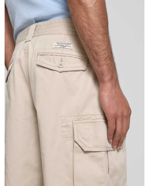 Polo Ralph Lauren Baggy Fit Korte Cargobroek Met Steekzakken in het Natural voor heren
