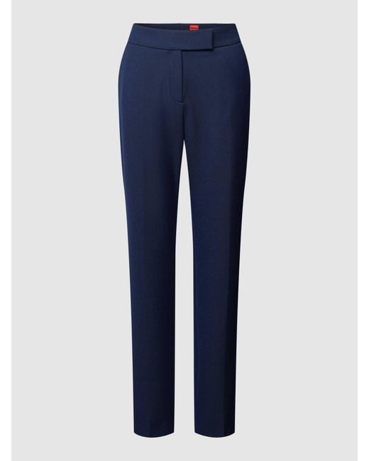 HUGO Stoffen Broek Met Structuurmotief, Model 'Hilesa' in het Blue