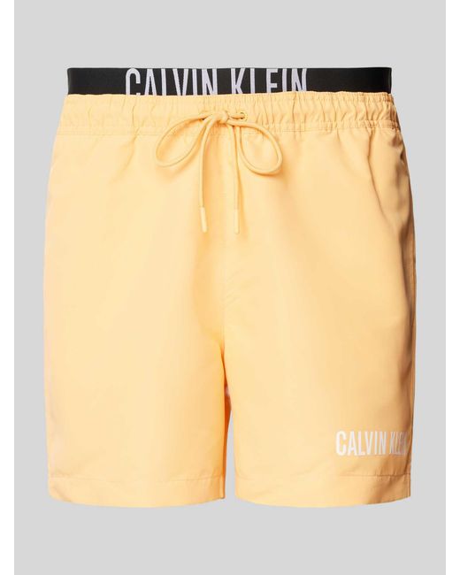 Calvin Klein Zwembroek Met Elastische Band in het Yellow voor heren