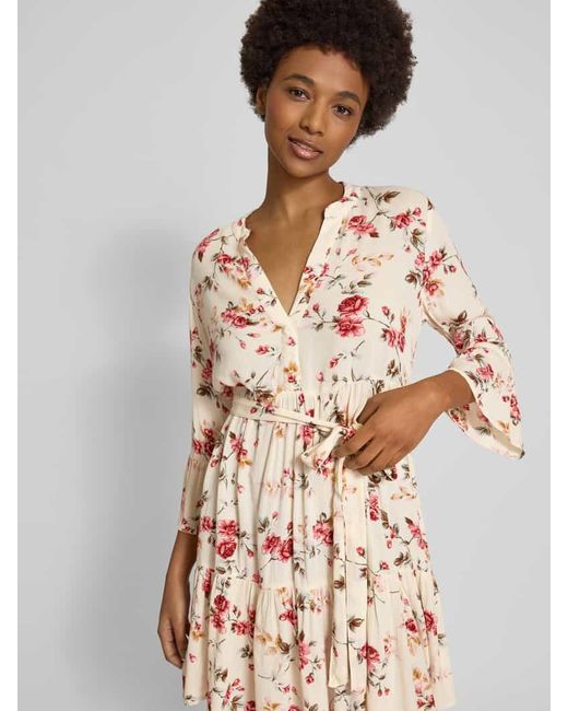 ONLY Multicolor Schmales Freizeitkleid mit Bindegürtel Modell 'CLEMMENTINE'