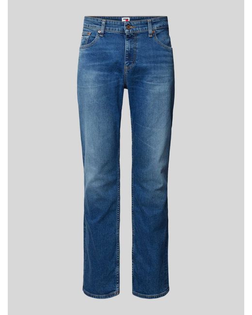 Tommy Hilfiger Regular Fit Jeans Met Labelstitching in het Blue voor heren