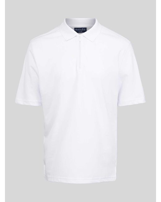 Christian Berg Men Regular Fit Poloshirt Met Logostitching in het White voor heren