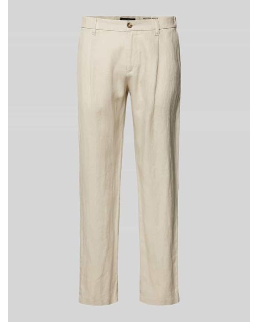 Marc O' Polo Tapered Leinenhose mit Bundfalte Modell 'OSBY JOGGER' in Natural für Herren