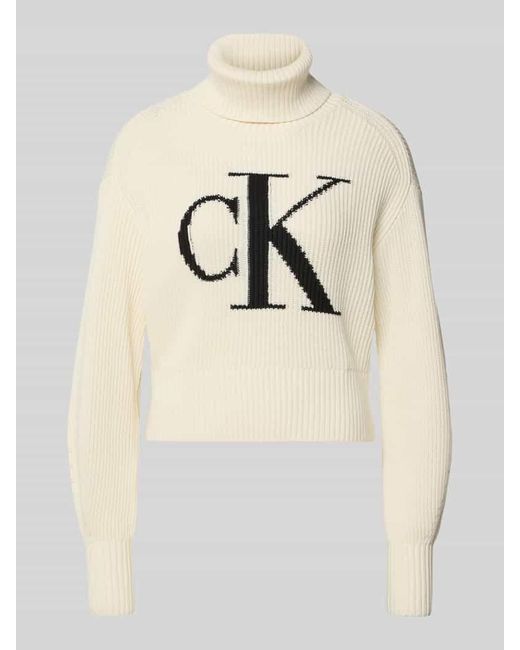 Calvin Klein Natural Strickpullover mit Rollkragen