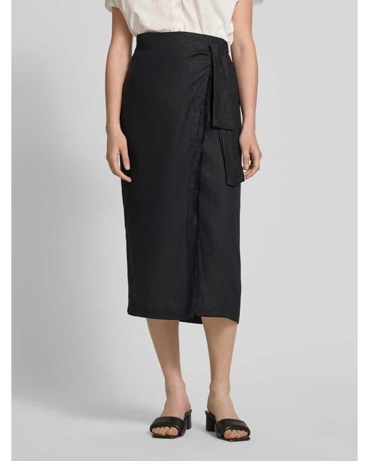 Mango Black Midirock mit Raffungen