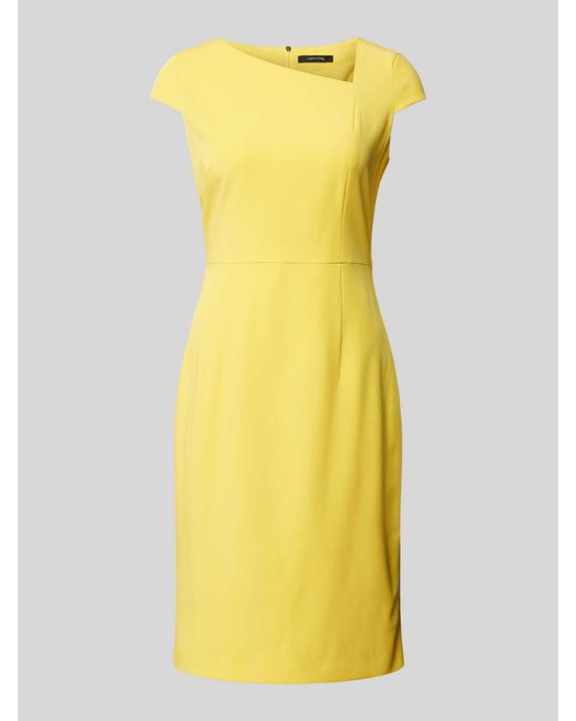 Comma, Yellow Knielanges Kleid mit Teilungsnähten