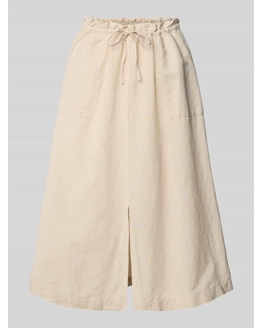Christian Berg Women Natural Leinenrock mit Gehschlitz