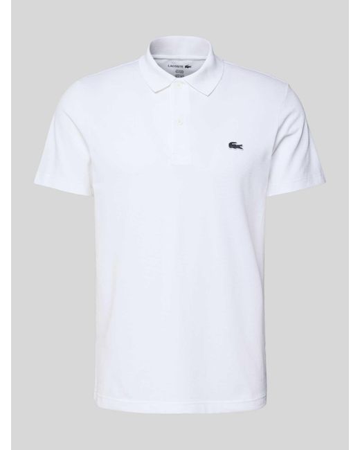 Lacoste Regular Fit Poloshirt Met Labelbadge in het White voor heren