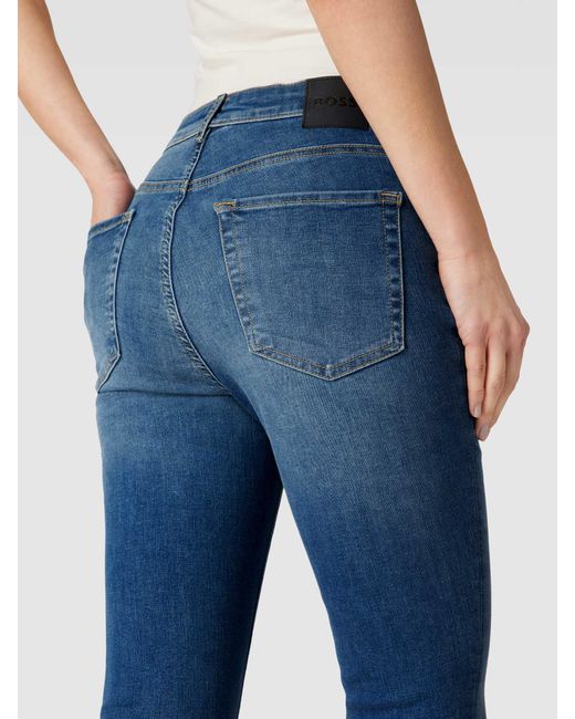 Boss Blue Skinny Fit Jeans mit Label-Patch Modell 'KITT'