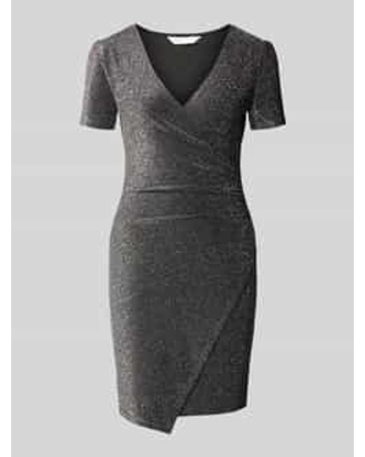 Apricot Mini-Jurk Met V-Hals in het Black