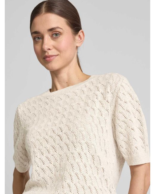 Mos Mosh Gebreide Pullover Met 1/2-mouwen in het Natural
