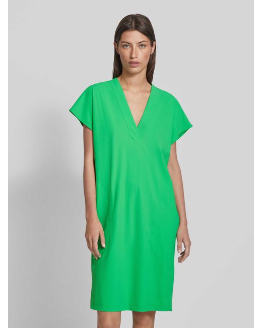 RAFFAELLO ROSSI Green Knielanges Kleid mit V-Ausschnitt Modell 'JOYCE'