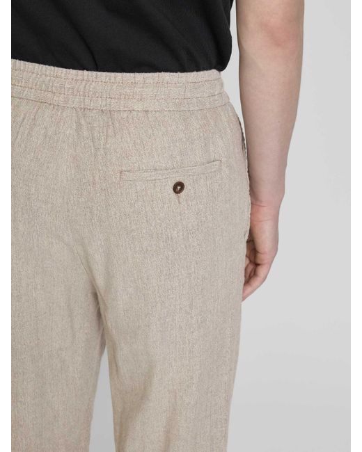 Only & Sons Loose Fit Linnen Broek Met Structuurmotief in het Natural voor heren