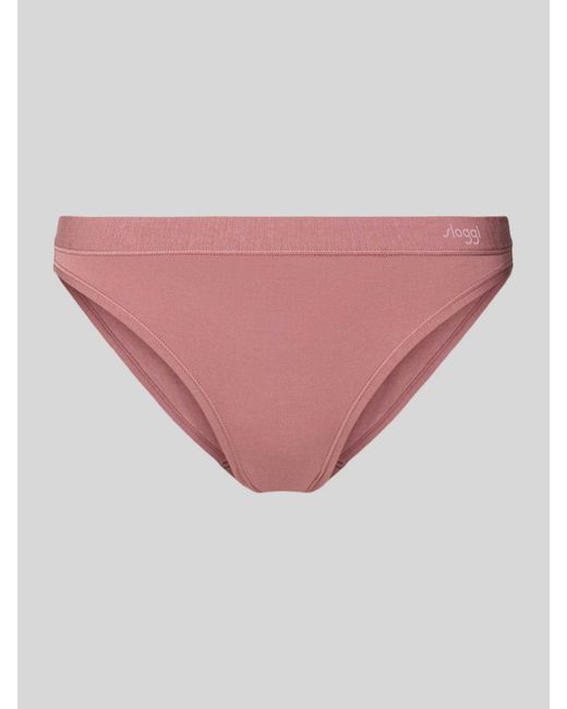 Sloggi Slip Met Logoprint, Model 'Lenzing's Tencel' in het Pink