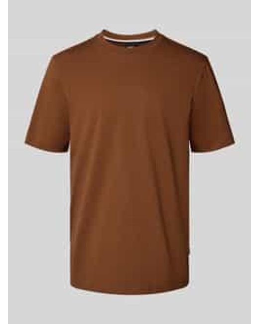 Boss Regular Fit T-Shirt Van Puur Katoen, Model 'Thompson 01' in het Brown voor heren