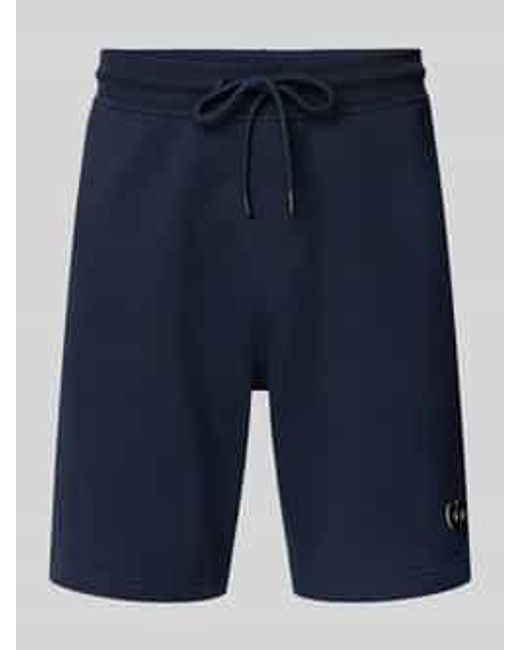 ALPHATAURI Regular Fit Sweatshorts Met Logobadge in het Blue voor heren
