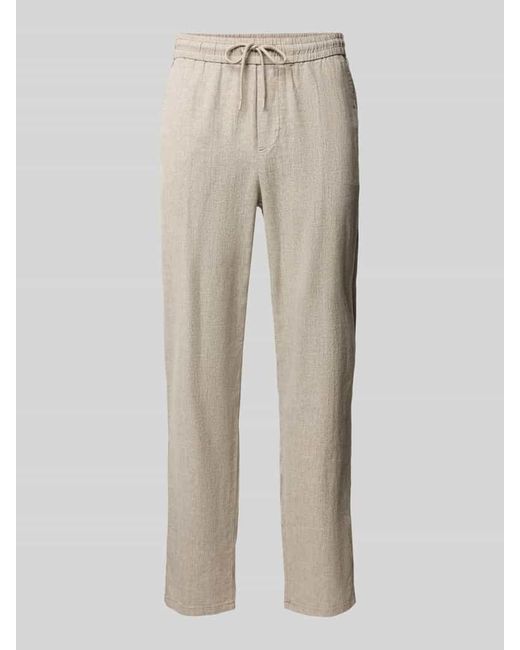 Only & Sons Loose Fit Leinenhose mit Strukturmuster Modell 'SINUS' in Natural für Herren