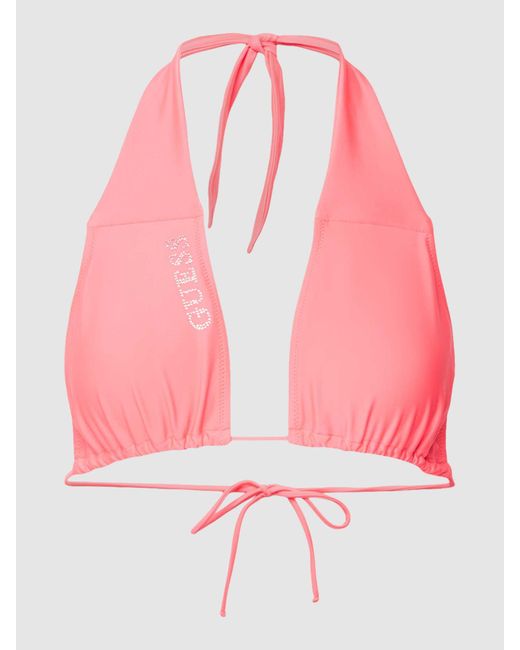 Guess Bikinitop Met Labelprint in het Pink
