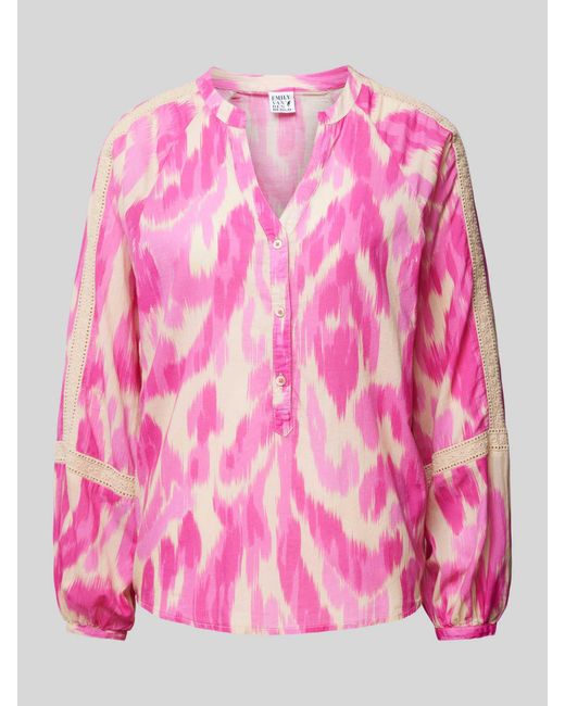 Emily Van Den Bergh Pink Bluse mit Allover-Muster
