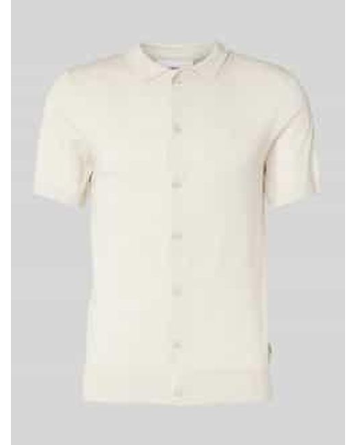Lindbergh Slim Fit Vrijetijdsoverhemd Met Logostitching in het Natural voor heren