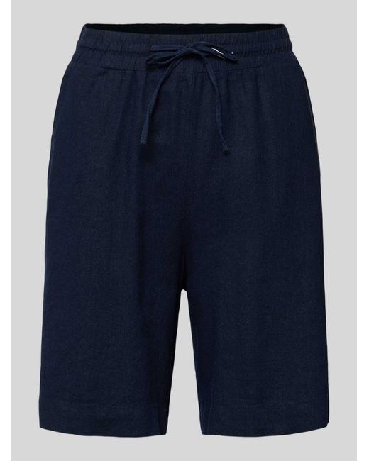 Freequent Linnen Korte Broek Met Elastische Tailleband Model 'Lava' in het Blue