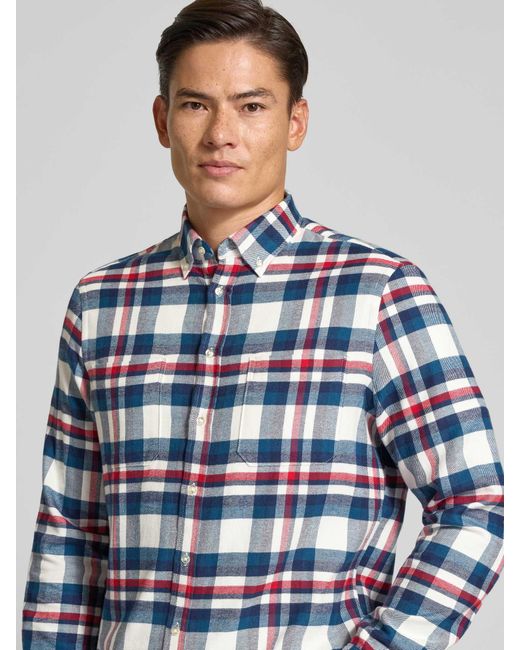 Christian Berg Men Regular Fit Vrijetijdsoverhemd Met Button-Downkraag in het Blue voor heren