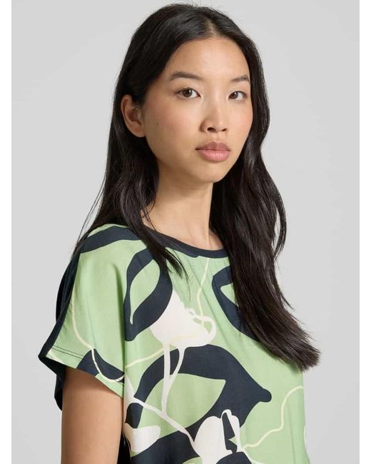 Tom Tailor Green Regular Fit T-Shirt aus Viskose und Baumwoll-Modal-Mix