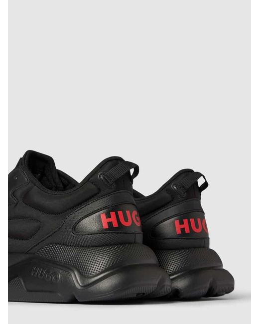 HUGO Sneaker mit Label-Print Modell 'Leon' in Black für Herren