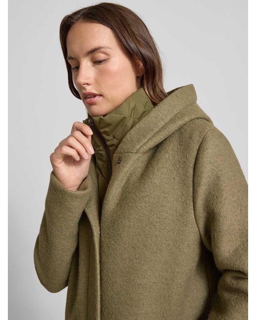 Fuchs & Schmitt Lange Jas Met Capuchon En Blinde Ritssluiting in het Green