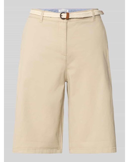 Christian Berg Women Natural Bermudas Mit Gürtel Und Französischen Eingrifftaschen