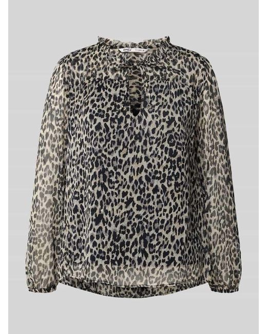 ONLY Gray Regular Fit Bluse mit V-Ausschnitt Modell 'DITSY'