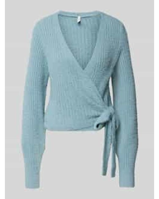 ONLY Regular Fit Gebreid Jack Met Ribmotief, Model 'Amanda' in het Blue