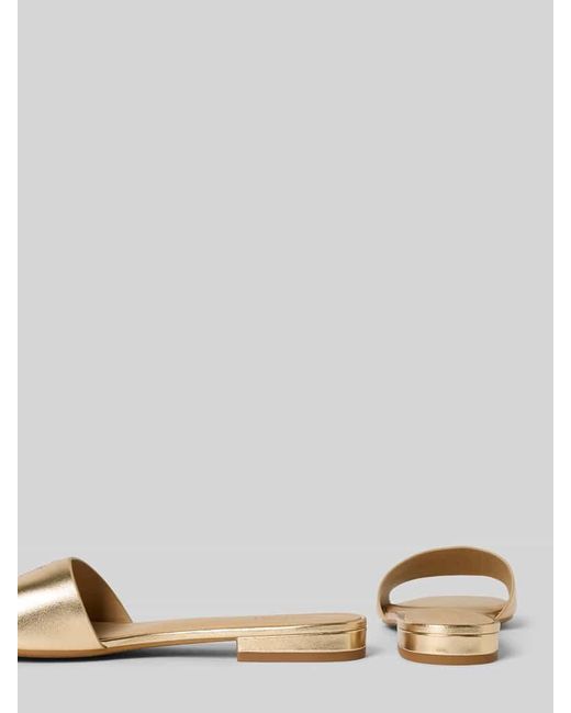 Ralph Lauren Natural Slides aus Leder mit Logo-Detail Modell 'EVERLEY'