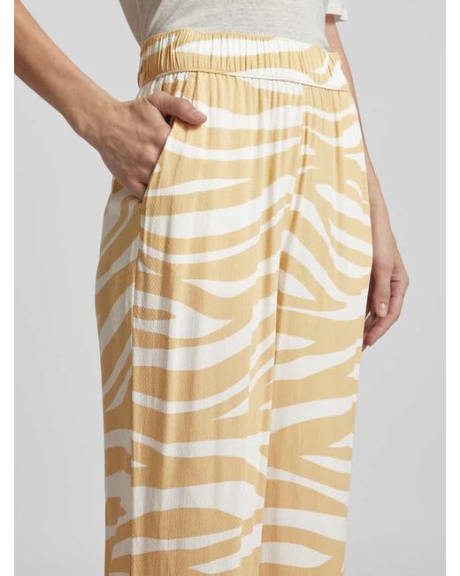 S.oliver Natural Flared Stoffhose mit Allover-Muster