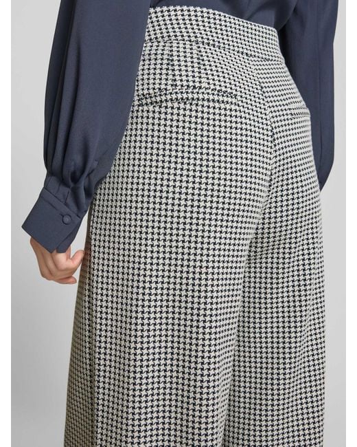 Ichi Wide Leg Stoffen Broek Met Knoopsluiting in het Gray
