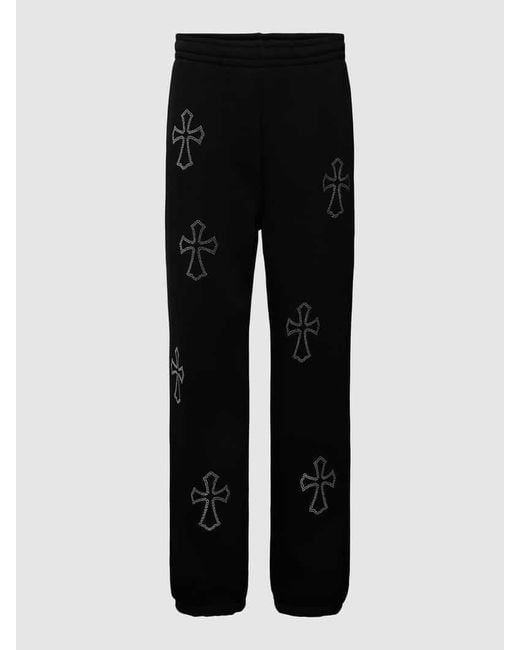 Review Black Sweatpants CRUCIFIX BLING mit Strasssteinen