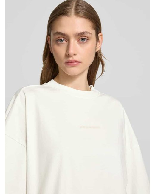 PEGADOR White Oversized T-Shirt mit Label-Print Modell 'BRACY'
