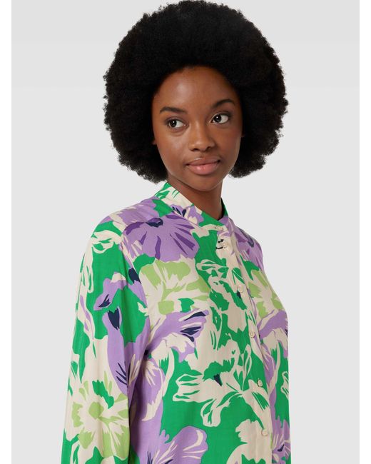 Brax Green Bluse mit floralem Allover-Print Modell 'STYLE.VIV'