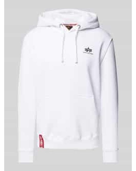 Alpha Industries Hoodie Met Labelprint in het White voor heren