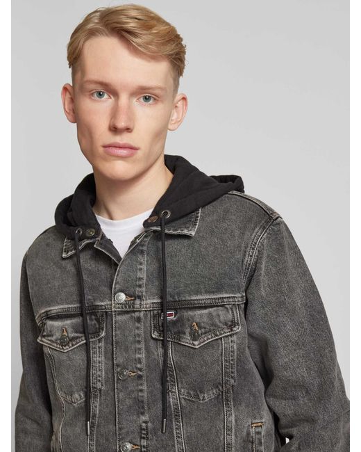 Tommy Hilfiger Regular Fit Jeansjack Met Labelstitching, Model 'Ryan' in het Gray voor heren