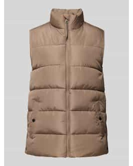 Fransa Bodywarmer Met Opstaande Kraag, Model 'Mabelle' in het Natural
