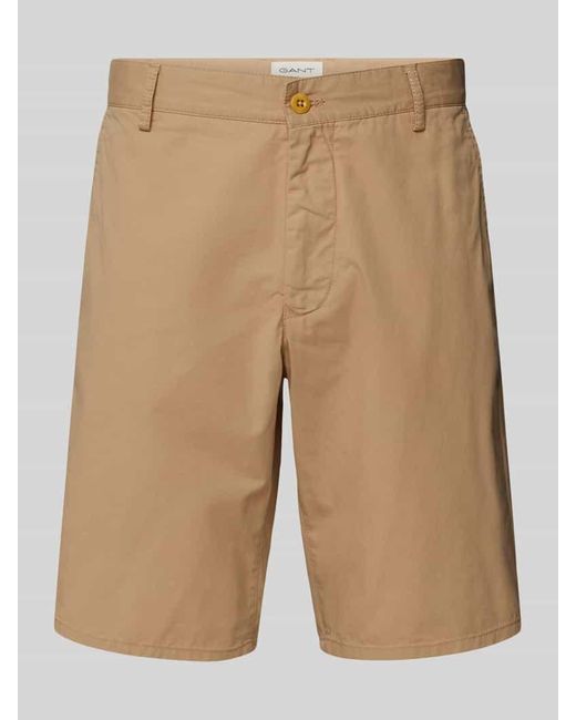 Gant Relaxed Fit Shorts mit Gürtelfalten in Natural für Herren