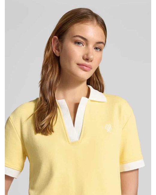 LeGer By Lena Gercke Yellow Poloshirt mit V-Ausschnitt